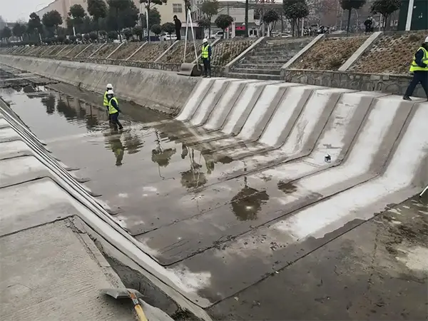 Cement blanket slope protection construction case